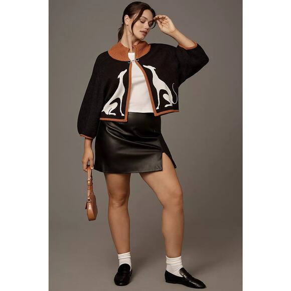 Maeve Cape Cardigan Sweater - Xs Black Pattern - Picture 8 of 8